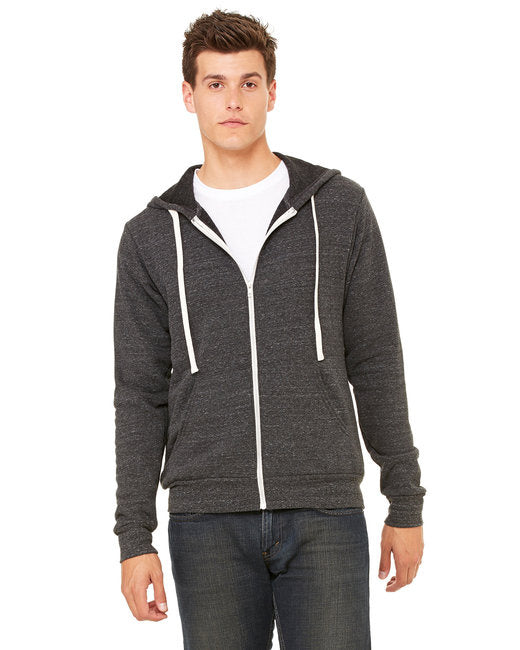 Unisex Triblend Sponge Fleece Full-Zip Hoodie - cHAR BLK TRIBLND - XS(D0102H7WF0J)