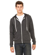 Unisex Triblend Sponge Fleece Full-Zip Hoodie - cHAR BLK TRIBLND - XS(D0102H7WF0J)
