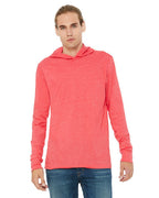 Unisex Jersey Long-Sleeve Hoodie - HEATHER NAVY - XS(D0102H7WF98)