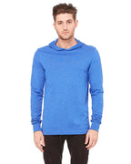 Unisex Jersey Long-Sleeve Hoodie - HEATHER NAVY - XS(D0102H7WFAP)