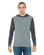 Unisex Jersey Long-Sleeve Hoodie - HEATHER NAVY - XS(D0102H7WFP2)
