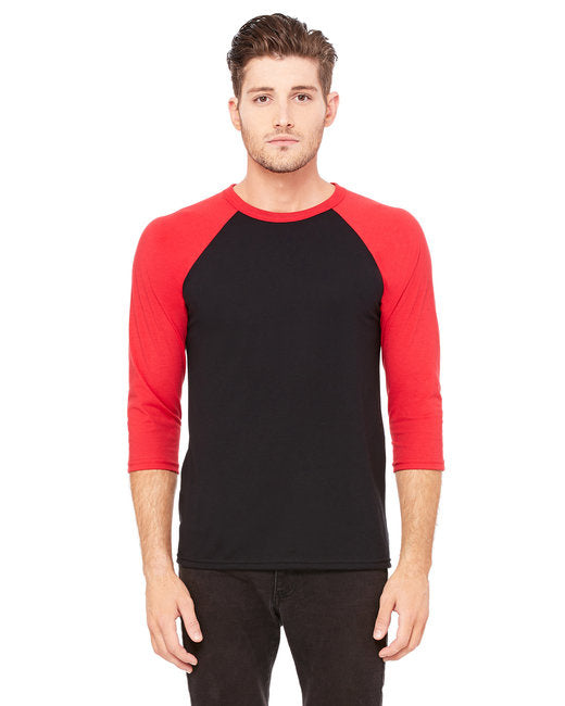 Unisex 34-Sleeve Baseball T-Shirt - gRY cHR BLK TRB - S(D0102H7Wg2X)