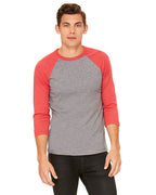 Unisex 34-Sleeve Baseball T-Shirt - gRY cHR BLK TRB - S(D0102H7Wg6T)