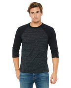 Unisex 34-Sleeve Baseball T-Shirt - gRY cHR BLK TRB - S(D0102H7Wg88)
