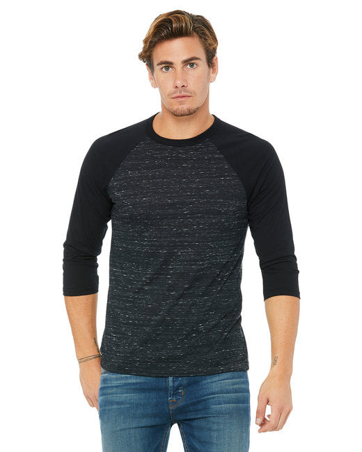 Unisex 34-Sleeve Baseball T-Shirt - gRY cHR BLK TRB - S(D0102H7Wg8P)