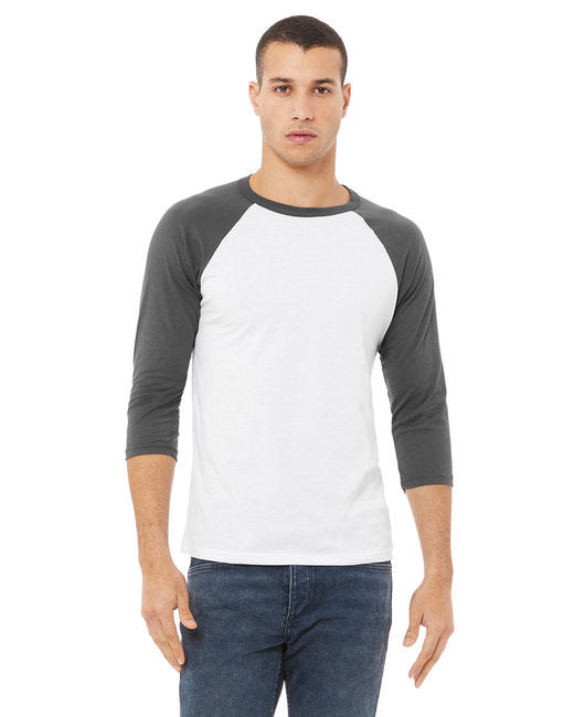 Unisex 34-Sleeve Baseball T-Shirt - gRY cHR BLK TRB - S(D0102H7Wg96)