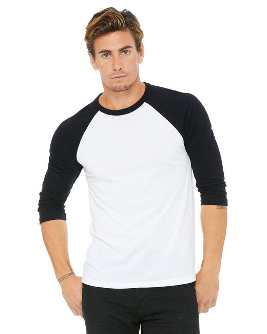 Unisex 34-Sleeve Baseball T-Shirt - gRY cHR BLK TRB - S(D0102H7WgBX)