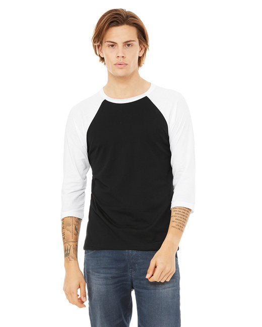Unisex 34-Sleeve Baseball T-Shirt - gRY cHR BLK TRB - S(D0102H7WgFT)