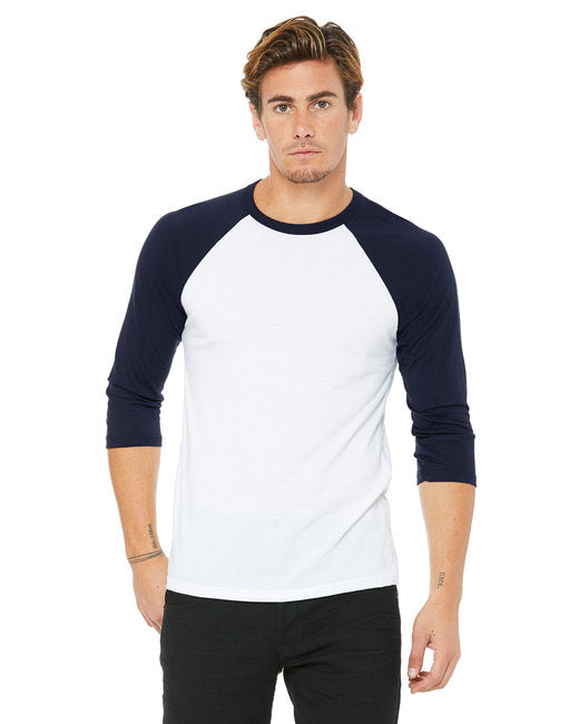 Unisex 34-Sleeve Baseball T-Shirt - gRY cHR BLK TRB - S(D0102H7WgHP)