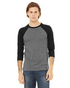 Unisex 34-Sleeve Baseball T-Shirt - gRY cHR BLK TRB - S(D0102H7WgQT)