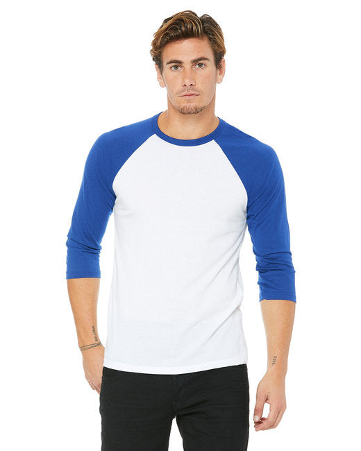 Unisex 34-Sleeve Baseball T-Shirt - gRY cHR BLK TRB - S(D0102H7WgRP)