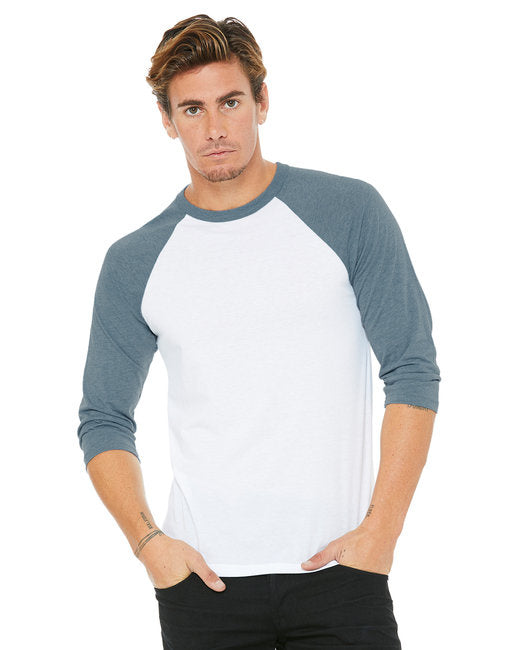 Unisex 34-Sleeve Baseball T-Shirt - gRY cHR BLK TRB - S(D0102H7WgS8)