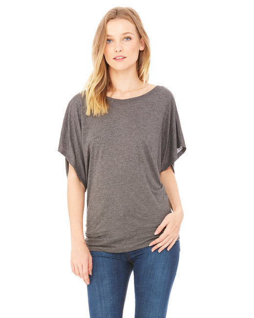 Ladies Flowy Draped Sleeve Dolman T-Shirt - BLAcK - S(D0102H7WH9X)