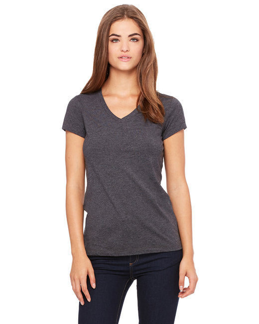 Ladies Jersey Short-Sleeve V-Neck T-Shirt - DARK gRY HEATHER - S(D0102H7WI92)