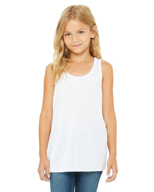 Youth Flowy Racerback Tank - WHITE - M(D0102H7WIAX)