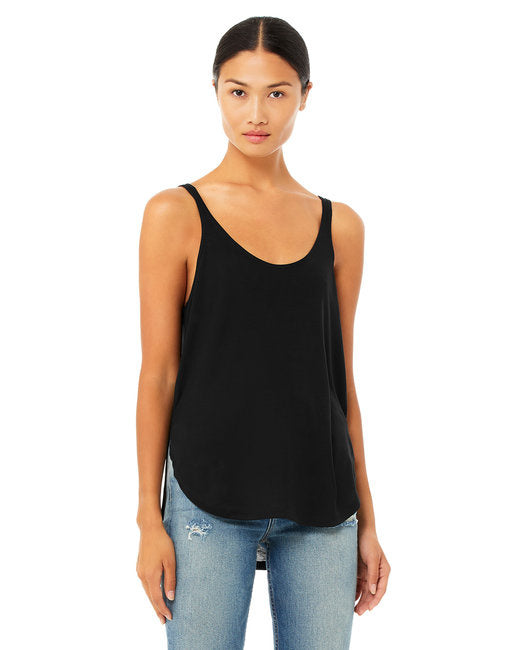Ladies Flowy Side Slit Tank - BLAcK - S(D0102H7WIXX)