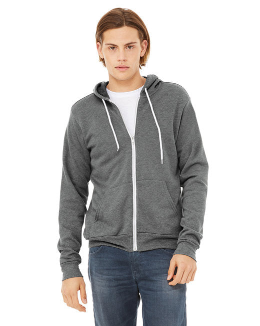 Unisex Sponge Fleece Full-Zip Hooded Sweatshirt - ASPHALT - 2XL(D0102H7WM0T)