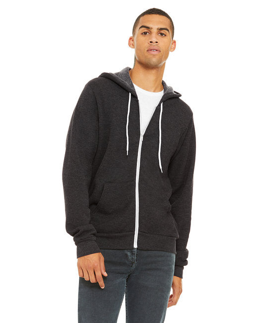 Unisex Sponge Fleece Full-Zip Hooded Sweatshirt - ASPHALT - 2XL(D0102H7WM0X)