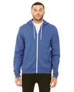 Unisex Sponge Fleece Full-Zip Hooded Sweatshirt - ASPHALT - 2XL(D0102H7WME2)
