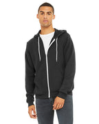 Unisex Sponge Fleece Full-Zip Hooded Sweatshirt - ASPHALT - 2XL(D0102H7WMMP)