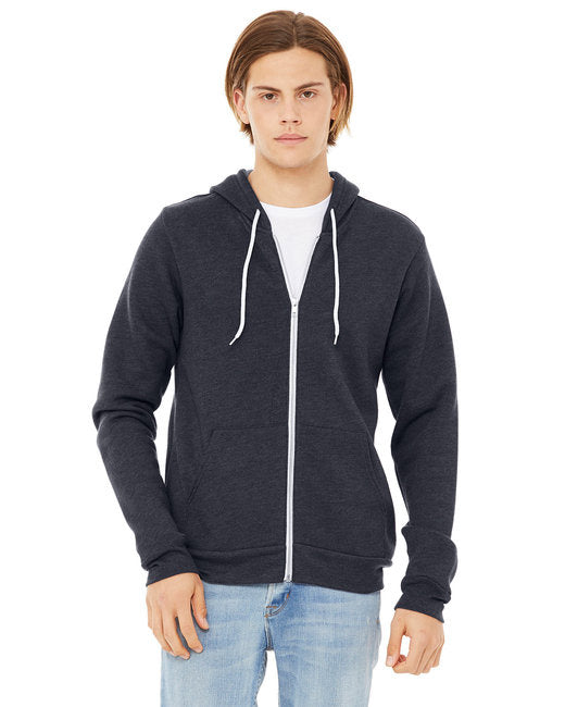 Unisex Sponge Fleece Full-Zip Hooded Sweatshirt - ASPHALT - 2XL(D0102H7WMX2)
