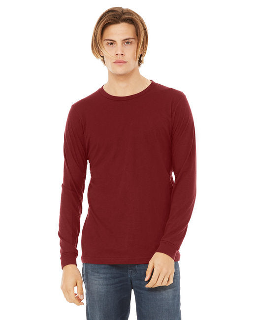Unisex Jersey Long-Sleeve T-Shirt - RED - S(D0102H7WPD2)