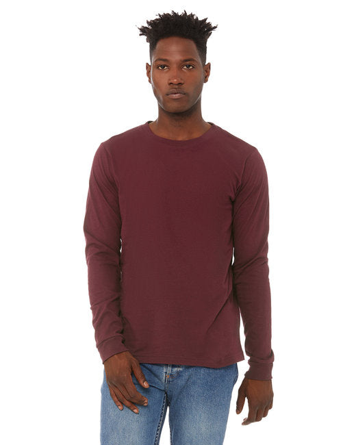 Unisex Jersey Long-Sleeve T-Shirt - RED - S(D0102H7WPM8)