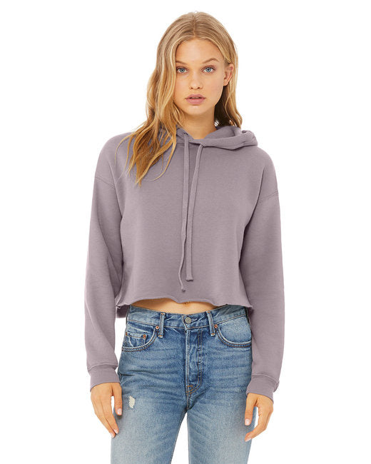 Ladies cropped Fleece Hoodie - PEAcH - S(D0102H7WRT6)