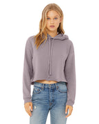 Ladies cropped Fleece Hoodie - PEAcH - S(D0102H7WRT6)
