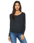 Ladies Flowy Long-Sleeve Off Shoulder T-Shirt - NEON PINK - S(D0102H7WVY6)