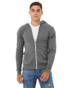 Unisex Triblend Full-Zip Lightweight Hoodie - cHAR BLK TRIBLND - XS(D0102H7WX0J)