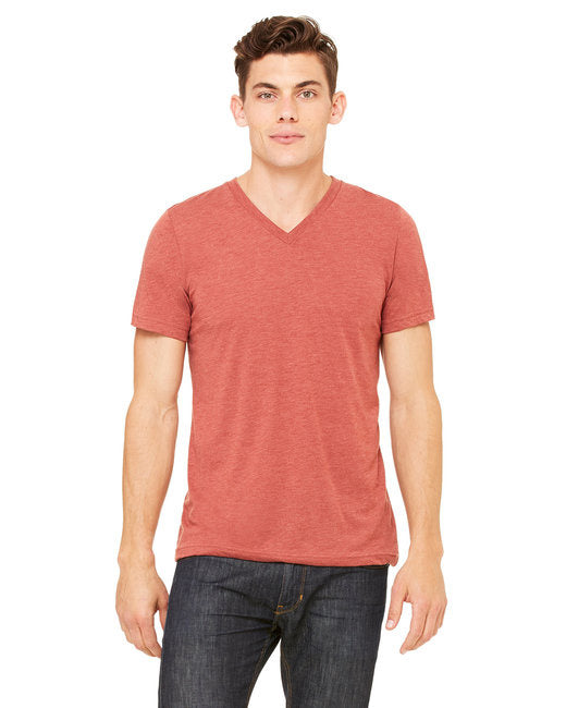 Unisex Triblend V-Neck T-Shirt - BLUE TRIBLEND - S(D0102H7WX3T)