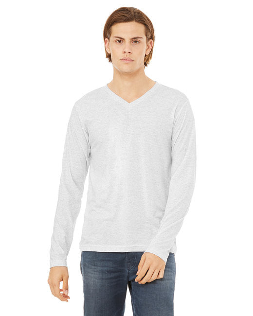 Unisex Jersey Long-Sleeve V-Neck T-Shirt - cHAR BLK TRIBLND - S(D0102H7WX7T)