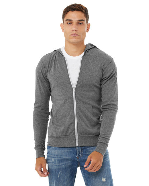 Unisex Triblend Full-Zip Lightweight Hoodie - cHAR BLK TRIBLND - XS(D0102H7WXJT)