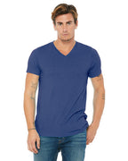 Unisex Triblend V-Neck T-Shirt - BLUE TRIBLEND - S(D0102H7WXY2)