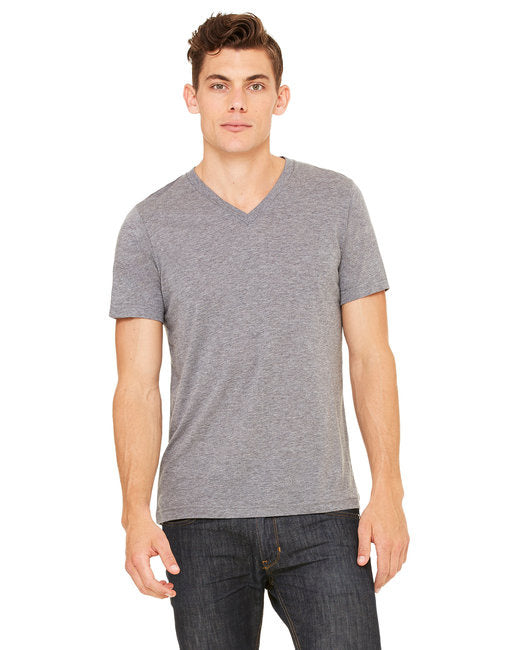 Unisex Triblend V-Neck T-Shirt - BLUE TRIBLEND - S(D0102H7WXZ8)