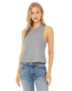 Ladies Racerback cropped Tank - HEATHER OLIVE - S(D0102H7WYDT)