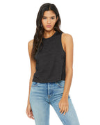 Ladies Racerback cropped Tank - HEATHER OLIVE - S(D0102H7WYK8)