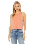 Ladies Racerback cropped Tank - HEATHER OLIVE - S(D0102H7WYKP)
