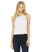 Ladies Racerback cropped Tank - HEATHER OLIVE - S(D0102H7WYZX)