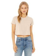 Ladies Flowy cropped T-Shirt - WHITE - S(D0102H7WZ16)