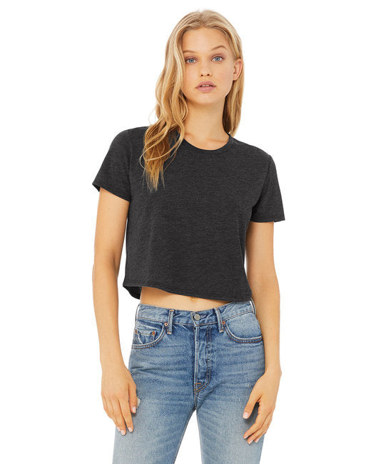 Ladies Flowy cropped T-Shirt - WHITE - S(D0102H7WZJT)