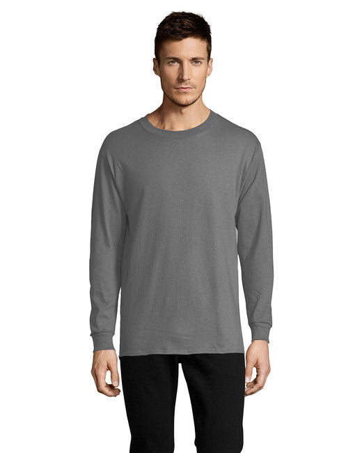 Mens 52 oz comfortSoft cotton Long-Sleeve T-Shirt - WHITE - S(D0102H7Y3MT)