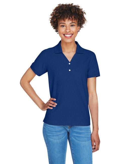 Ladies Pima Piqu Y-collar Polo - WHITE - XS(D0102H7Y76J)