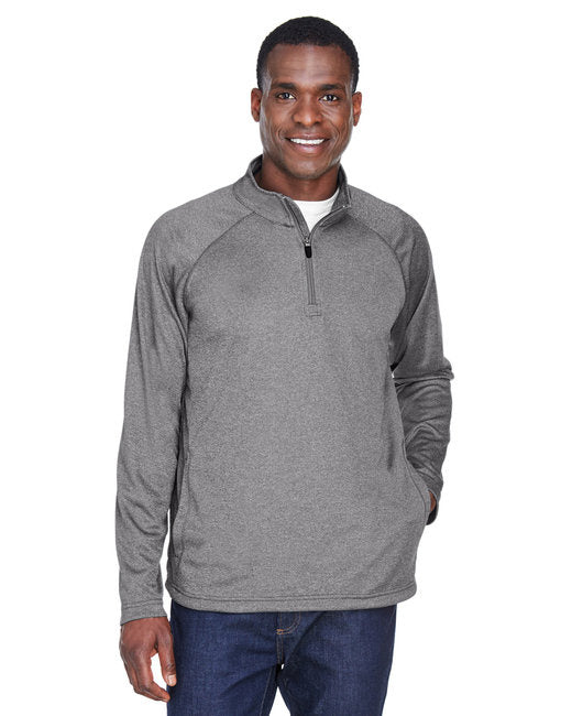 Mens Stretch Tech-Shell compass Quarter-Zip - DK gREY HEATHER - S(D0102H7Y7HX)