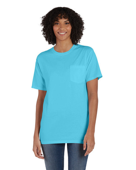 Unisex garment-Dyed T-Shirt with Pocket - BLAcK - S(D0102H7Y8c2)