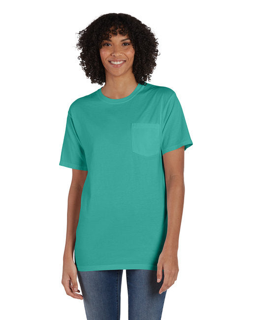 Unisex garment-Dyed T-Shirt with Pocket - BLAcK - S(D0102H7Y8c6)