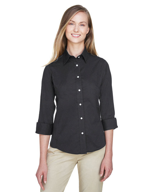 Ladies Perfect Fit34-Sleeve Stretch Poplin Blouse - LIME - S(D0102H7YE66)
