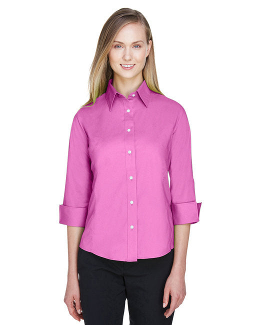Ladies Perfect Fit34-Sleeve Stretch Poplin Blouse - LIME - S(D0102H7YED6)