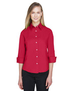 Ladies Perfect Fit34-Sleeve Stretch Poplin Blouse - LIME - S(D0102H7YEgJ)